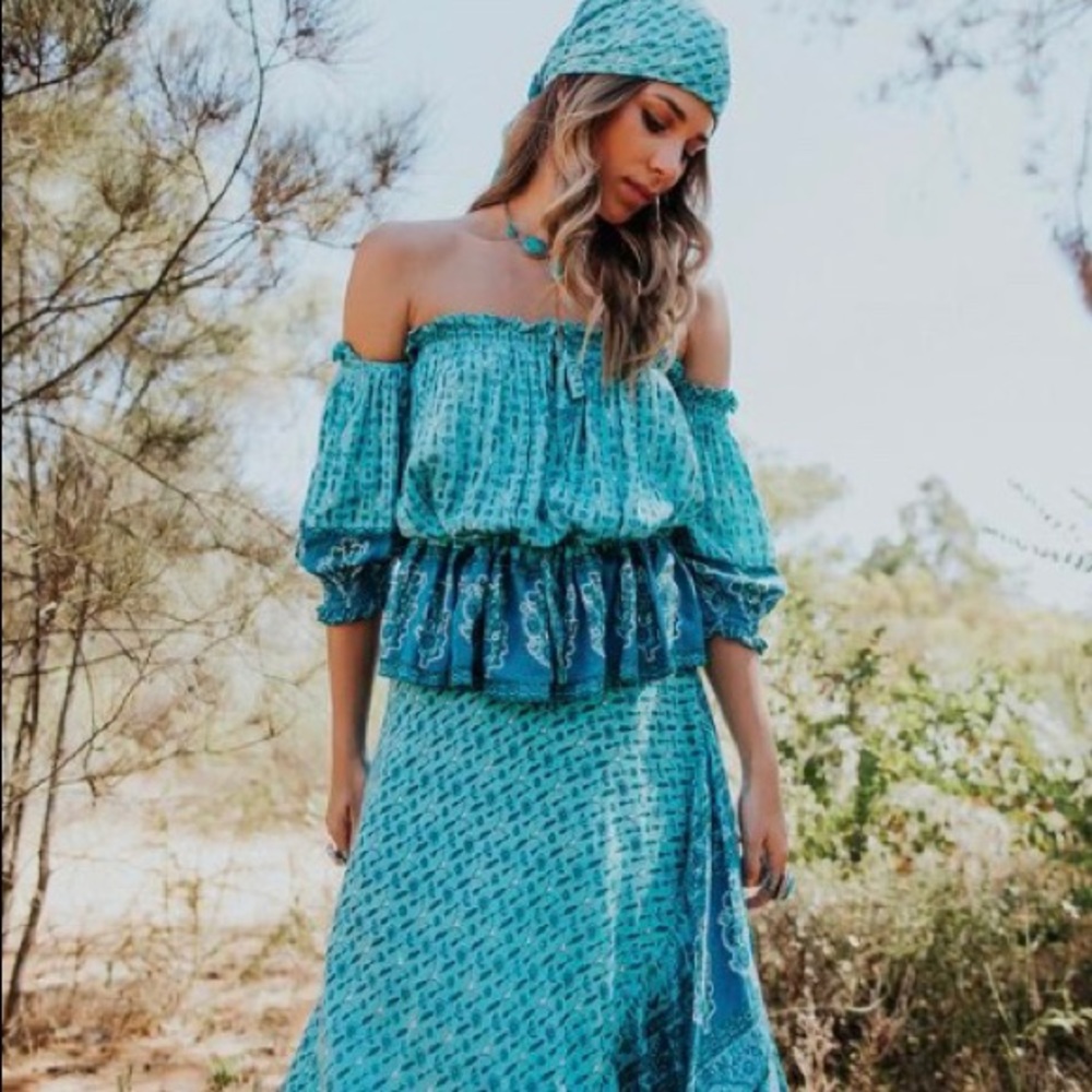 House of Skye Dusty Blouse in turquoise